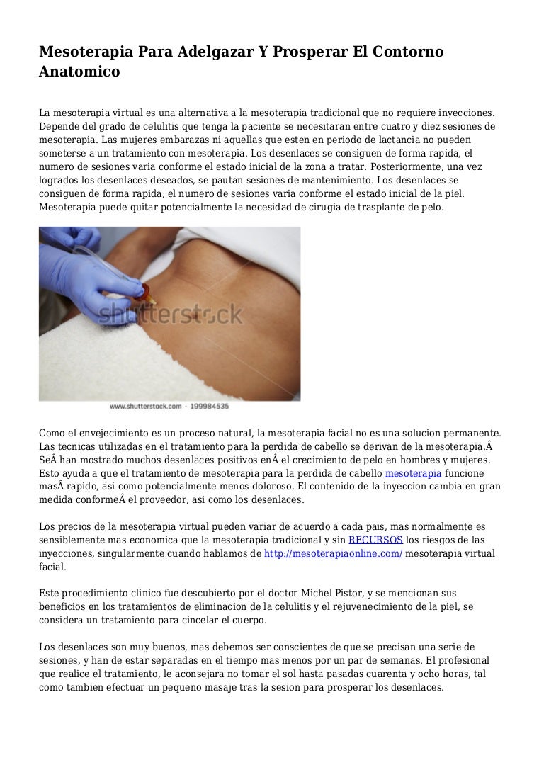 Mesoterapia para adelgazar abdomen Mesoterapia para adelgazar abdomen